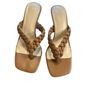 Rilista Braided Heeled Sandals Brown Size 7